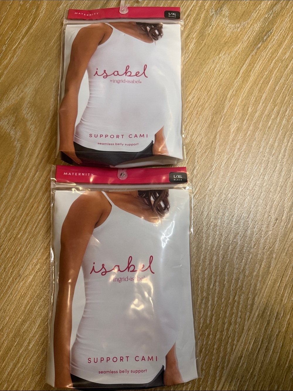 Isabel by Ingrid + Isabel Maternity Support Cami in Black Bundle of 2 L/XL